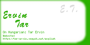 ervin tar business card